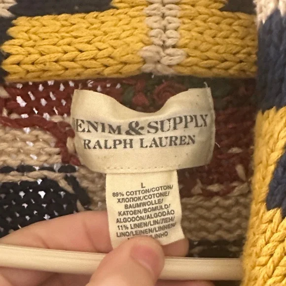 Vintage Ralph Lauren Denim & Supply  Navajo Midwestern Heavy Knit Cardigan - Picture 2 of 3